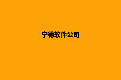 宁德app定制公司(宁德软件公司)