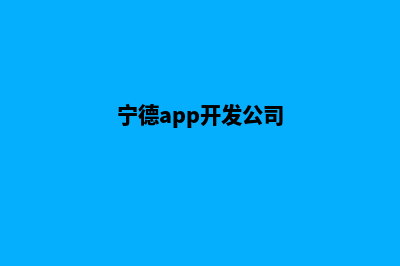 宁德app开发企业(宁德app开发公司)