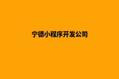 宁德app开发在哪里(宁德小程序开发公司)