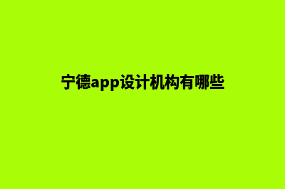 宁德app设计公司(宁德软件开发)