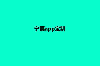 宁德app制作搭建(宁德app定制)