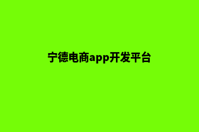 宁德电商app开发(宁德电商app开发平台)