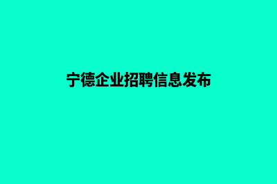 宁德企业建网站费用(宁德企业招聘信息发布)