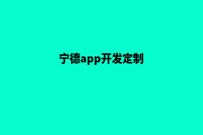 宁德小程序定制(宁德app开发定制)