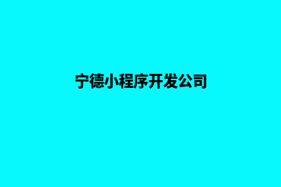 宁德小程序开发搭建(宁德小程序开发公司)