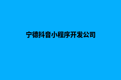 宁德小程序设计公司(宁德抖音小程序开发公司)