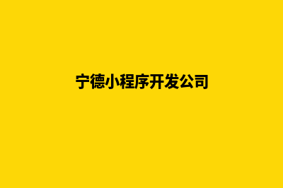 宁德小程序制作公司(宁德小程序开发公司)