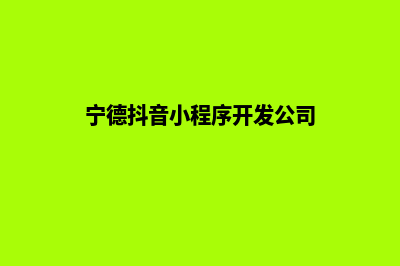 宁德小程序制作价格(宁德抖音小程序开发公司)