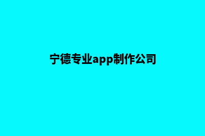 宁德专业app制作(宁德专业app制作公司)