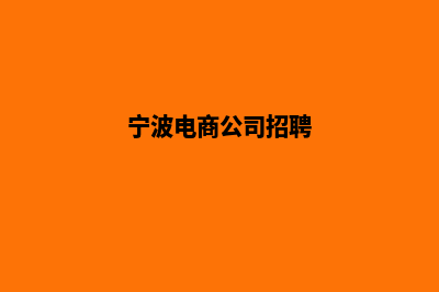 宁波电商app定制(宁波电商公司招聘)