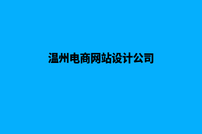 温州电商网站设计价格(温州电商网站设计公司)