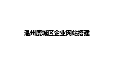 温州企业网站制作价格(温州鹿城区企业网站搭建)