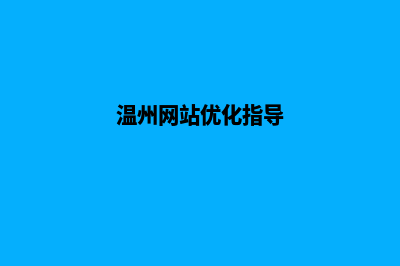 温州网站seo优化(温州网站优化指导)