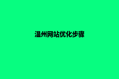 温州网站优化(温州网站优化步骤)