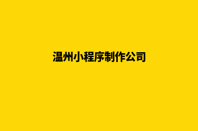 温州小程序制作搭建(温州小程序制作公司)