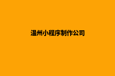 温州小程序制作方案(温州小程序制作公司)