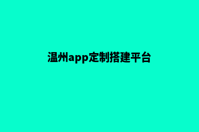 温州app定制搭建(温州app定制搭建平台)