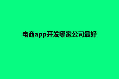 绍兴电商app开发(电商app开发哪家公司最好)