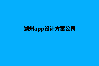 湖州app设计方案(湖州app设计方案公司)