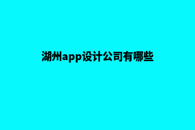 湖州app设计公司(湖州app设计公司有哪些)