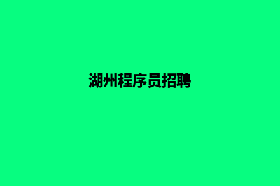 湖州哪有app开发(湖州程序员招聘)