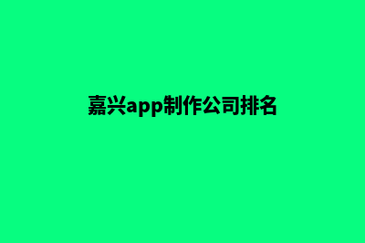 嘉兴app制作公司(嘉兴app制作公司排名)