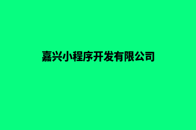 嘉兴小程序开发(嘉兴小程序开发有限公司)