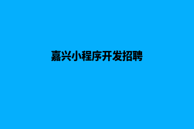 嘉兴小程序开发方案(嘉兴小程序开发招聘)