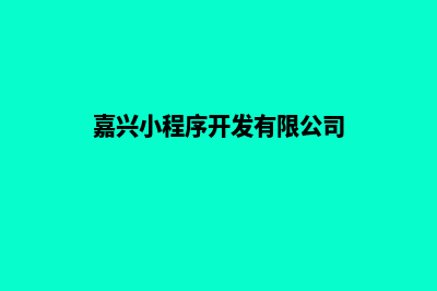 嘉兴小程序开发商家(嘉兴小程序开发有限公司)