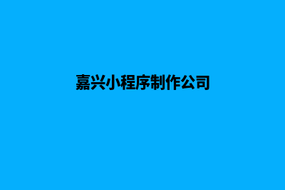 嘉兴小程序制作电话(嘉兴小程序制作公司)