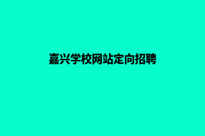 嘉兴学校网站定制多少钱(嘉兴学校网站定向招聘)