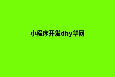 金华开发小程序公司(小程序开发dhy华网)