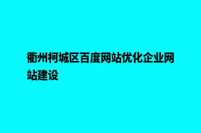 衢州网站制作价格(衢州柯城区百度网站优化企业网站建设)