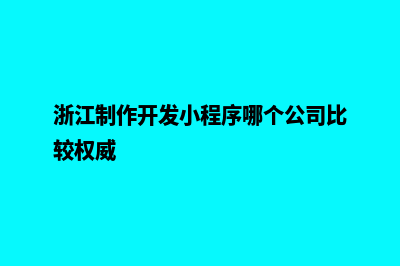 衢州小程序开发搭建(浙江制作开发小程序哪个公司比较权威)