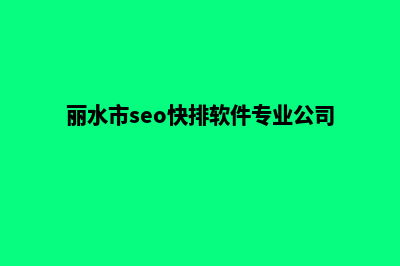 丽水网站优化(丽水市seo快排软件专业公司)