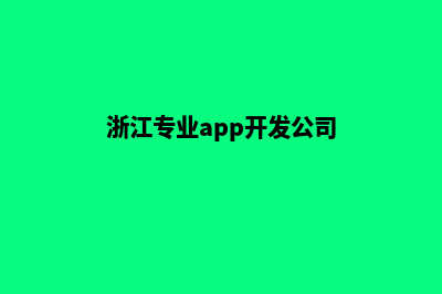 丽水专业app开发(浙江专业app开发公司)