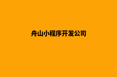 舟山小程序开发流程(舟山小程序开发公司)