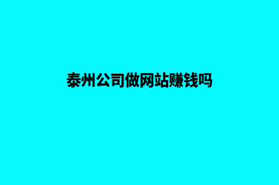 泰州公司做网站费用(泰州公司做网站赚钱吗)