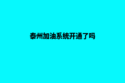 泰州加油系统开发商(泰州加油系统开通了吗)