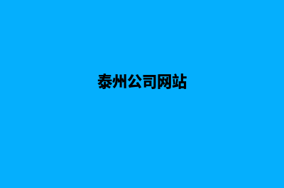 泰州企业网站制作流程(泰州公司网站)