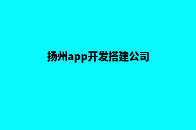 扬州app开发搭建(扬州app开发搭建公司)