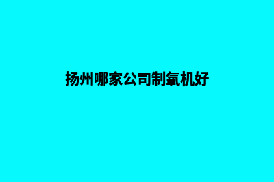 扬州哪家公司制作网站(扬州哪家公司制氧机好)