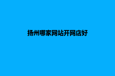 扬州哪家网站开发公司(扬州哪家网站开网店好)