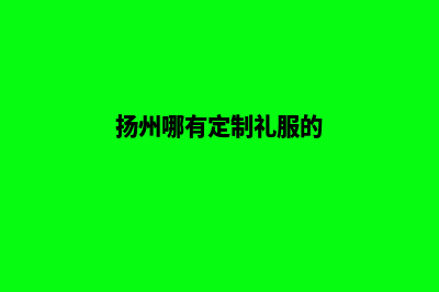 扬州哪有app定制(扬州哪有定制礼服的)