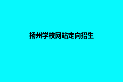 扬州学校网站定制多少钱(扬州学校网站定向招生)