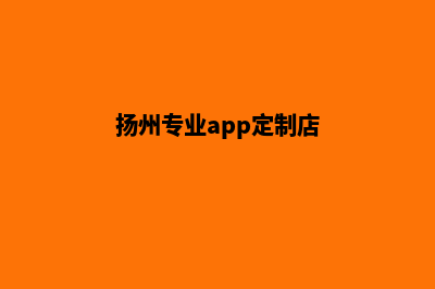 扬州专业app定制(扬州专业app定制店)