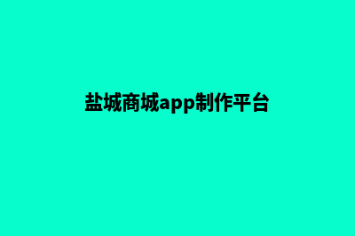 盐城商城app制作(盐城商城app制作平台)