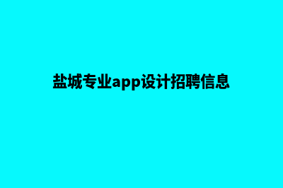 盐城专业app设计(盐城专业app设计招聘信息)