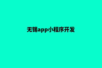 无锡app开发方案(无锡app小程序开发)