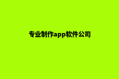 无锡专业app制作(专业制作app软件公司)